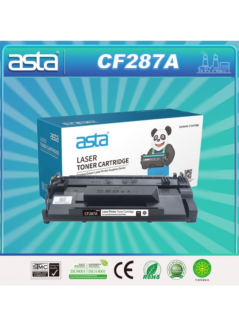 استا خرطوشة حبر ASTA CF287A 87A متوافقة مع طابعة LaserJet Enterprise M506dn M506n M506x MFP M527z M527f M527dn Pro M501dn، لون أسود BK، مادة استهلاكية مكتبية ممتازة CF F 287 87 A Laserjet - Image 1